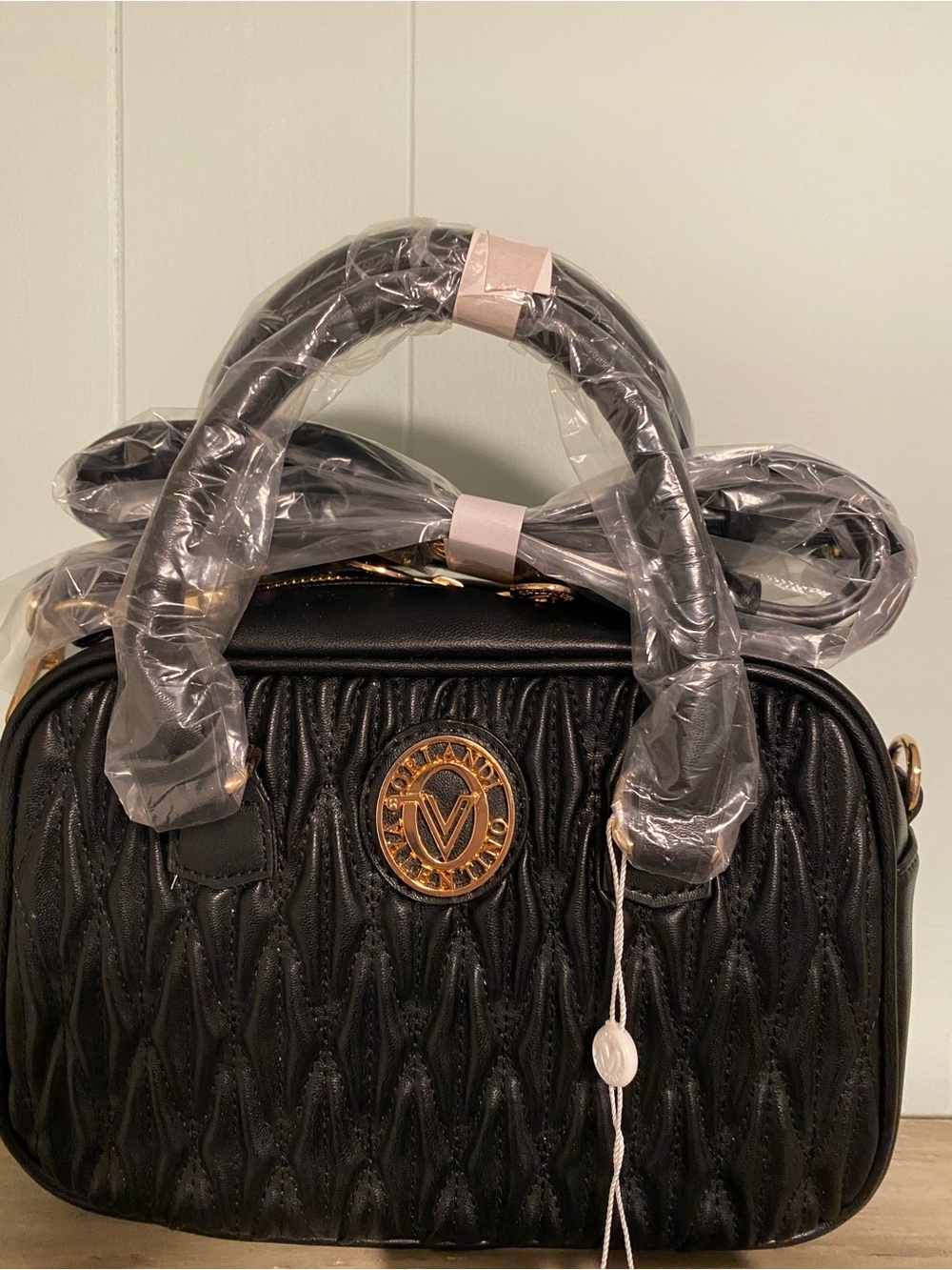 NWT Valentino Orlandi Black Quilted Top-Handle Bag - Picture 5 of 8